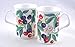 Pair Fine English Bone China Mugs - Sweet Cherry Chintz - England