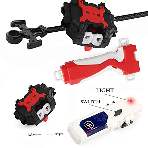 Bey Burst Gyro Toy Set with Arena Great Birthday Gift for Boys Children Kids 6 8 + Metal Fusion Attack Top Grip Blade Set with Battling Game Storage Box 8 Top Burst Gyros 3 two-way launcher 2 Handles