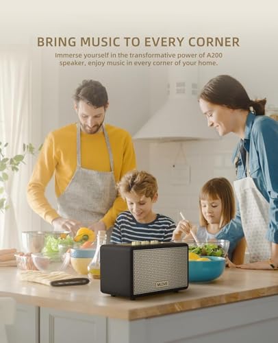 MLOVE A200 Portable Bluetooth Speaker with Aux Input, Micro SD Slot, USB Port, Powerful Subwoofer, TWS Docking, Long Battery and 80W