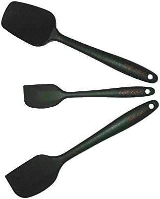 3 Piece Silicone Professional Quality Heat-Resistant Non Stick Spoon Spatula Set by Chic Chef
