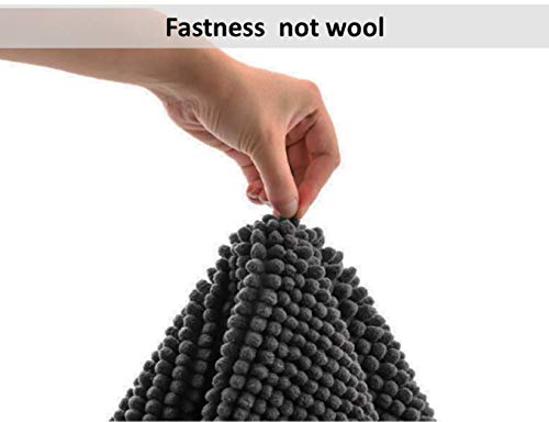 Bath Rug 20"x 30" Grey Ultra Thick and Soft Texture Chenille Bathroom Rug Non-Slip Door Mat for Kitchen/Entryway (Charcoal) - Thumbnail 3