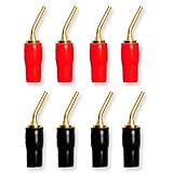 Conwork 4-Pair 2mm Banana Plug Screw Type Audio Speaker Cable Connector Copper Gold Plated