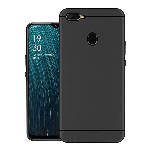 Hello Zone Exclusive Matte Finish Soft Back Case Cover for Oppo A5s (Black)