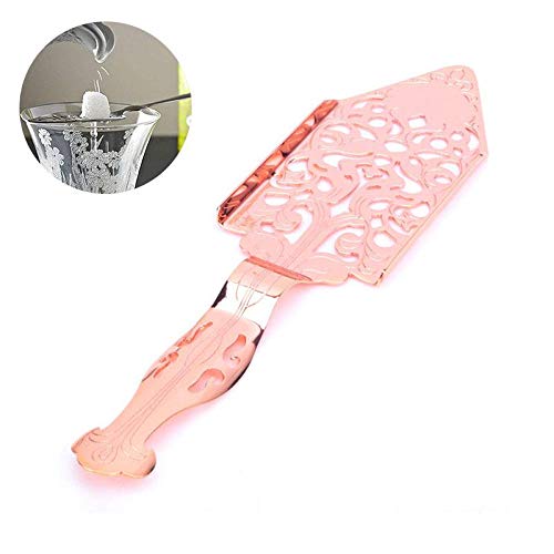TEEPAO Absinthe Spoon, Original Gothic Absinthe Fountain Spoon Dripper for Absinthe Glasses Sugar Cube,Heat Resistance Stainless Steel Absinthe Spoon Cocktail Bar Scoop Filter Spoon(Rose Gold) - Thumbnail 7