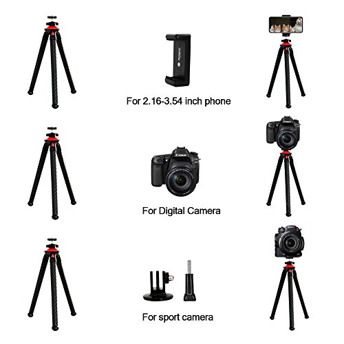 image for Phone Tripod, ELOKI Flexible iPhone Tripod / Camera Tripod with Gopro 