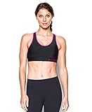 Under Armour Women's Armour Mid Sports Bra, Black/Magenta Shock, X-Small