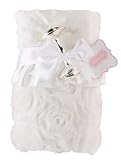 Mud Pie Woobie and Silver Rattle Set, White