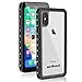 iPhone X Waterproof Case, Meritcase IP68 iPhone X Wireless Charging Supported Full Body Protective Snowproof Dustproof Shockproof Case with Kickstand for Snowmobile Swimming Diving Clear (5.8in Black)