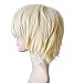 Another Me Women Men's Layered Short Straight Wig Light Blonde Hair Heat Resistant Fiber Wig Party Cosplay Accessories