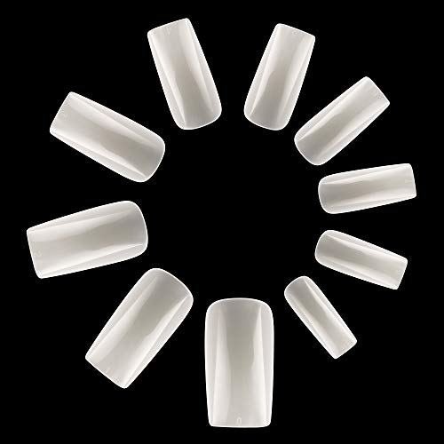 Full Cover Acrylic False Nail Tips, 500PCS Fake Nail Shape Artificial False Nails Tips 10 Sizes with Case for Nail Art Salons and Home DIY (Natural) - Image 4