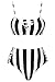 Cupshe Fashion Women's Stripe Printing High Waisted Padding Bikini Set Beach Bathing Suit (M)