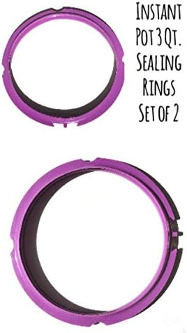 Silicone Sealing Rings for Instant Pot 3 Quart Mini. Purple Colored. Set of 2. Food Grade Silicone. Double Indentation for Optimum Sealing. Great for Sweet or Savory Cooking. (Purple Rings, 2)