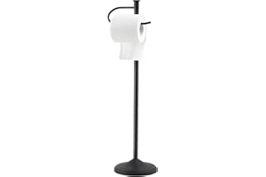 SANGFOR Toilet Paper Holder Free Standing,Large Rolls Capacity Toilet Paper Holders Stand for Bathroom,Stable & Rust Proof Toilet Paper Stand with Heavy Base,Free Standing Toilet Paper Holder