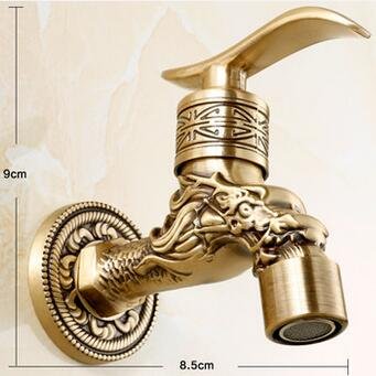 Generic Antique Bronze Dragon Carved Water Tap Animal Shape