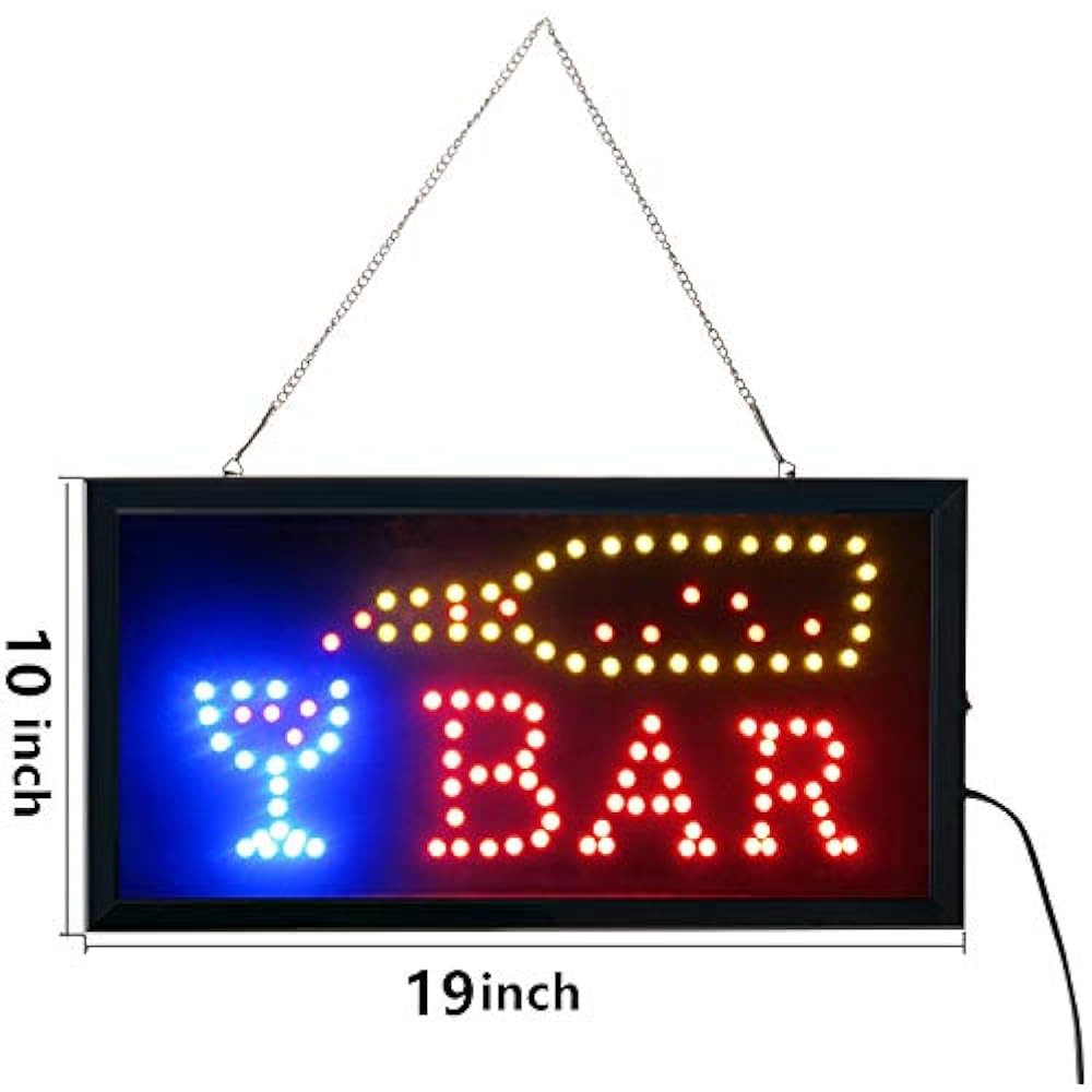 Led Bar Signs,Bar Open Sign Neon Light Electric Display 19x10inch Two Modes & eBay