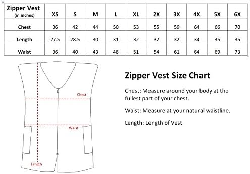 Long Zipper Stylist Vest with Pockets and Designer(DS) Logo by Charlene