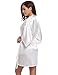 Aibrou Women/'s Kimono Robes Satin Pure Colour Short style with Oblique V-Neck, White, XX-Large