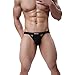 MuscleMate Premium Men's JockStrap Men's Hot Thong Underwear Low Raise, Comfort, (L, Black)