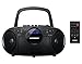 Koramzi Portable CD Boombox Full Range Stereo Sound System w/Top-Loading MP3 CD Player, Cassette Player and Recorder, AM/FM Radio, USB Input, Headphone & AUX Jack w/Remote Control- CD705CBK(Black)
