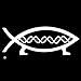 DNA Fish Darwin Sticker - Vinyl Decal (White)