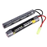 Tattu 9.6V NiMH Battery 1600mAh Butterfly Nunchuck Stick Rechargeable Battery Pack with Tamiya Connector for Airsoft Gun ICS CA TM SRC JG G36 G&M733