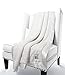 Little Giraffe Chenille Throw Blanket - At Home Soft Throw Blanket for Couch - Luxe Faux Fur Throw Blanket with Satin Trim - 59 x 88 - White