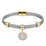 BIJOUX BOBBI [Luxury Packaging Alphabets Cubic Zirconia Twisted Wire Initial Bracelets - A4168BXK-C