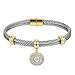 BIJOUX BOBBI [Luxury Packaging Alphabets Cubic Zirconia Twisted Wire Initial Bracelets - A4168BXK-C