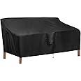 OutdoorLines Outdoor Waterproof Patio 3-Seater Couch Cover - UV Resistant Patio Sofa Furniture Covers Weatherproof Heavy Duty Glider Covers for Outdoor Furniture, 76Wx32.5Dx33H Inches, Black