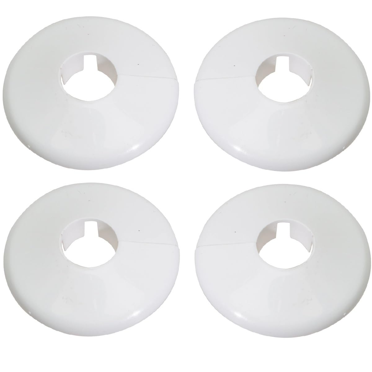 Merriway BH01936 (4 Pcs) White Plastic Radiator Pipe Rose to Fit 15mm Pipes - Pack of 4 Pieces