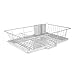 Home Basics 3 Piece Vinyl Coated Steel Dish Drainer, White