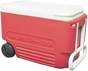 red igloo cooler with wheels
