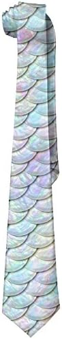 Pure White Mermaid Life Men's Tie Long Necktie Skinny Neckwear Silk
