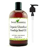 Premium Organic Rosehip Seed Oil | Unrefined | 16oz 100% Pure | Imported From Chile | Cold-Pressed | BEST for Face & Skin | HEALS Dry Skin, Fine Lines, Acne Scars, Eczema, Psoriasis, Dermatitis