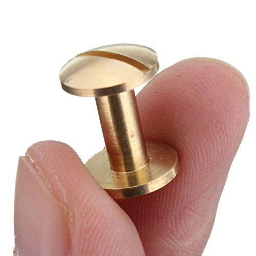 SummerHome Solid Brass Screw Arc Head Button Stud Nail Screw Back Spots for Leather Belt Purse Handbag DIY - 12mm,Pack of 20
