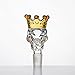 Skull Crown Glass Herb Holder Smoking Bowl (14mm Male Clear Yellow Crown)