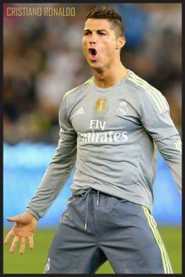 Amazon Cristiano Ronaldoサッカー選手ポスター用紙印刷 18インチx 12インチ Rolled Cristiano アートフレーム ポスター