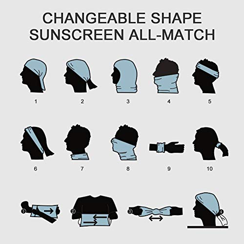 EVQ 5Pcs Neck Gaiter Seamless Scarf Face Bandanas Balaclavas for Outdoors Fishing Running Women Men (5pc pack2)