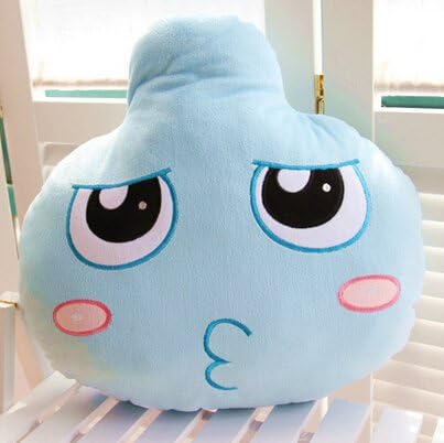 Atolo Blue Water Drop Plush Toy,face Expression Cushion Pillow,creative Gift (Pout mouth)