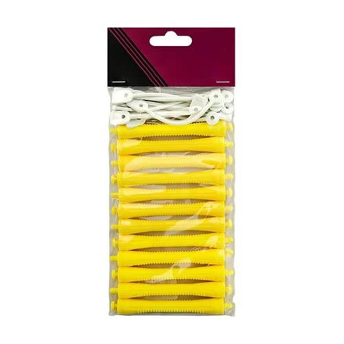 GLAMSA 12 perming rods – Curling hairdressing – DIY tool for hair styling – Hair curling with zero heat damage – Ideal for home or salon use – (Yellow 8MM)