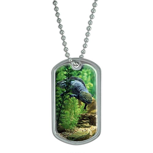 Axolotl - Mexican Salamander - Water Monster Military Dog Tag Keychain