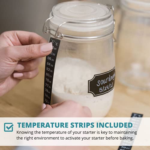 Sourdough Starter Jar Kit, 2Pack, 34 oz. Airtight Glass Jars for