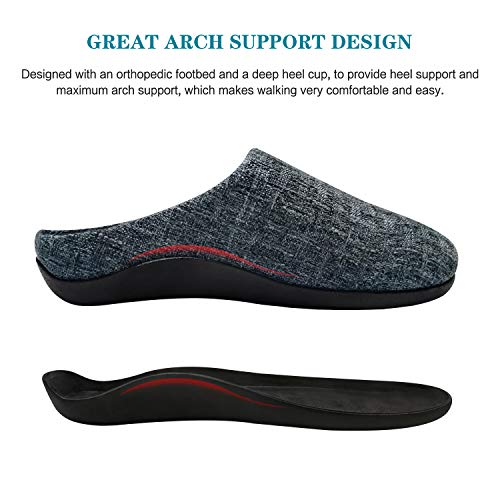 ERGOfoot Orthotic Slippers with Arch Support for Plantar Fasciitis Pain