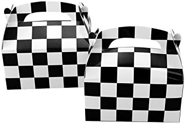 Tytroy24 PC Checkered Racing Flag Pennant Flag Black White Treat Box Party Favor Goodie Box