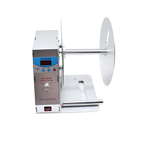 WUPYI Automatic Label Rewinder Machine Digital Automatic Label Tags Rewinder Adjustable Speed Sticker Tags Barcode Rewinder Label Printing Machine for Office,Commercial,Industrial, Warehouse
