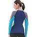 GoldFin Womens Wetsuit Top, 2mm Neoprene Wetsuit Jacket Long Sleeve Front Zip Wetsuit Shirt for Swimming Water Aerobics Diving Surfing Kayaking (Navy, L)
