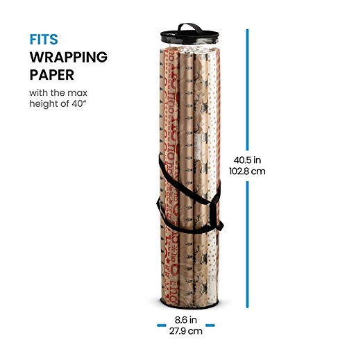 image for ZOBER Christmas Wrapping Paper Storage Bag - Fits 14 to 20 Standard Ro