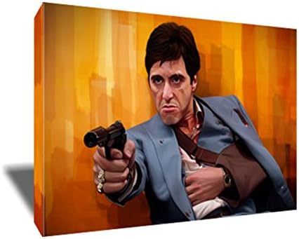 Al Pacino SCARFACE Every Dog Has its Day Painting Poster Artwork on CANVAS ART Print (8x12 inches)