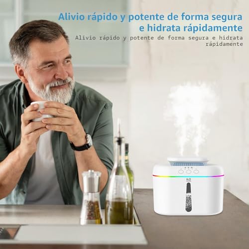 Humidifier Air Humidifiers 2L for Baby Room Humidifier Plants with 2 Adjustable Misting Modes and Multicolor LED Night Light. 28dB Must be plugged in to work