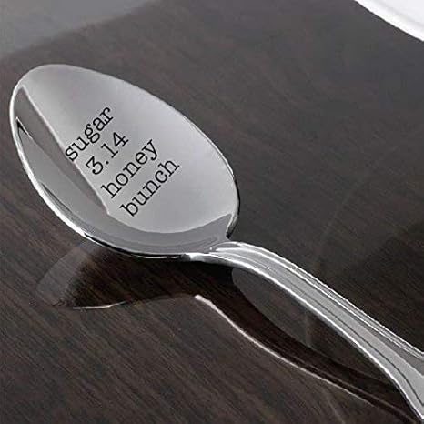 Kitchen Utensils Gadgets Sugar Pie Honey Bunch Pi 3 14 Engraved Sugar Spoon For A Math Or Science Gift Idea Personalized Gifts Students Gifts Unique Coffee Spoon Kitchen Dining